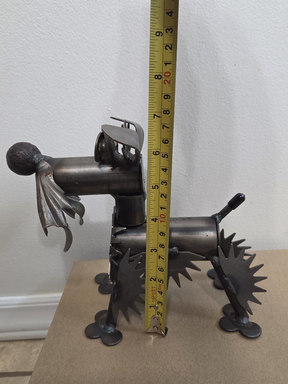 Yard Birds Metal Dog Sculpture - Industrial Silver Home Accent - Picture 10 of 10